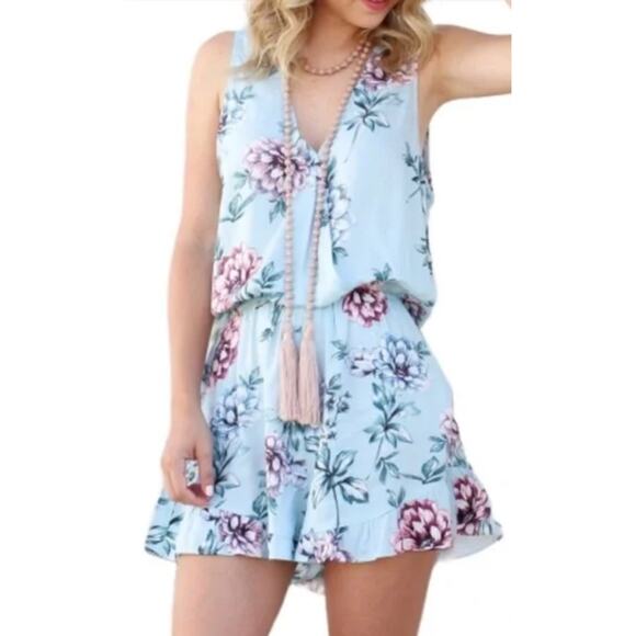 Show Me Your Mumu Floral Riri Romper Spring Summer Small - Picture 1 of 14